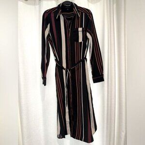 Who What Wear- striped satin shirt dress